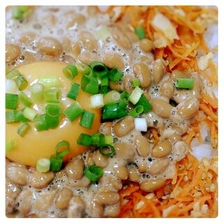 にんじんナムル de お野菜納豆丼♪